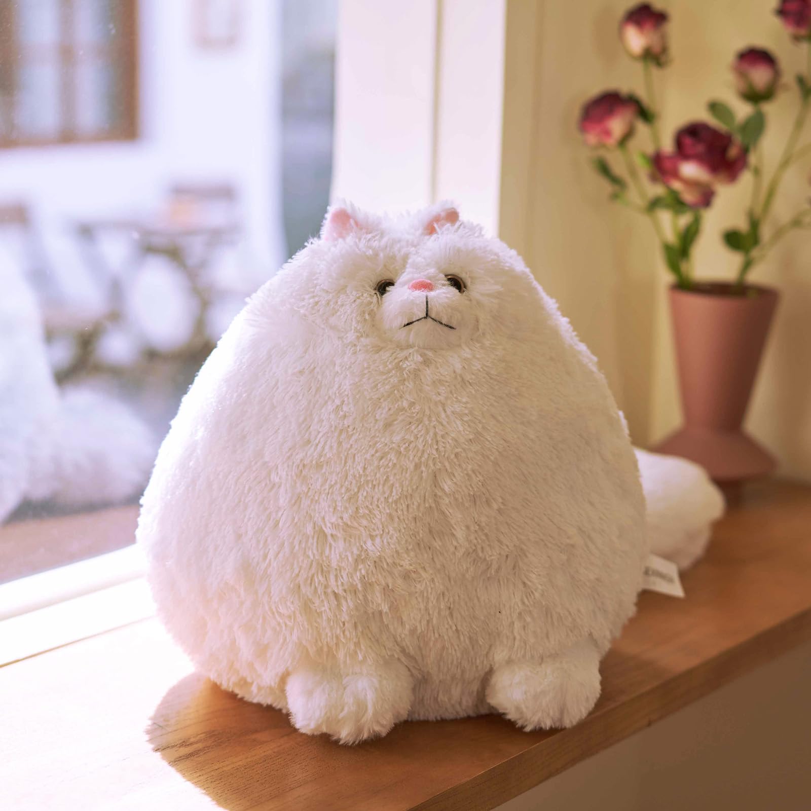 Amazon.co.jp: CIEXINNGN 白猫 ぬいぐるみ フワフワ 太った猫